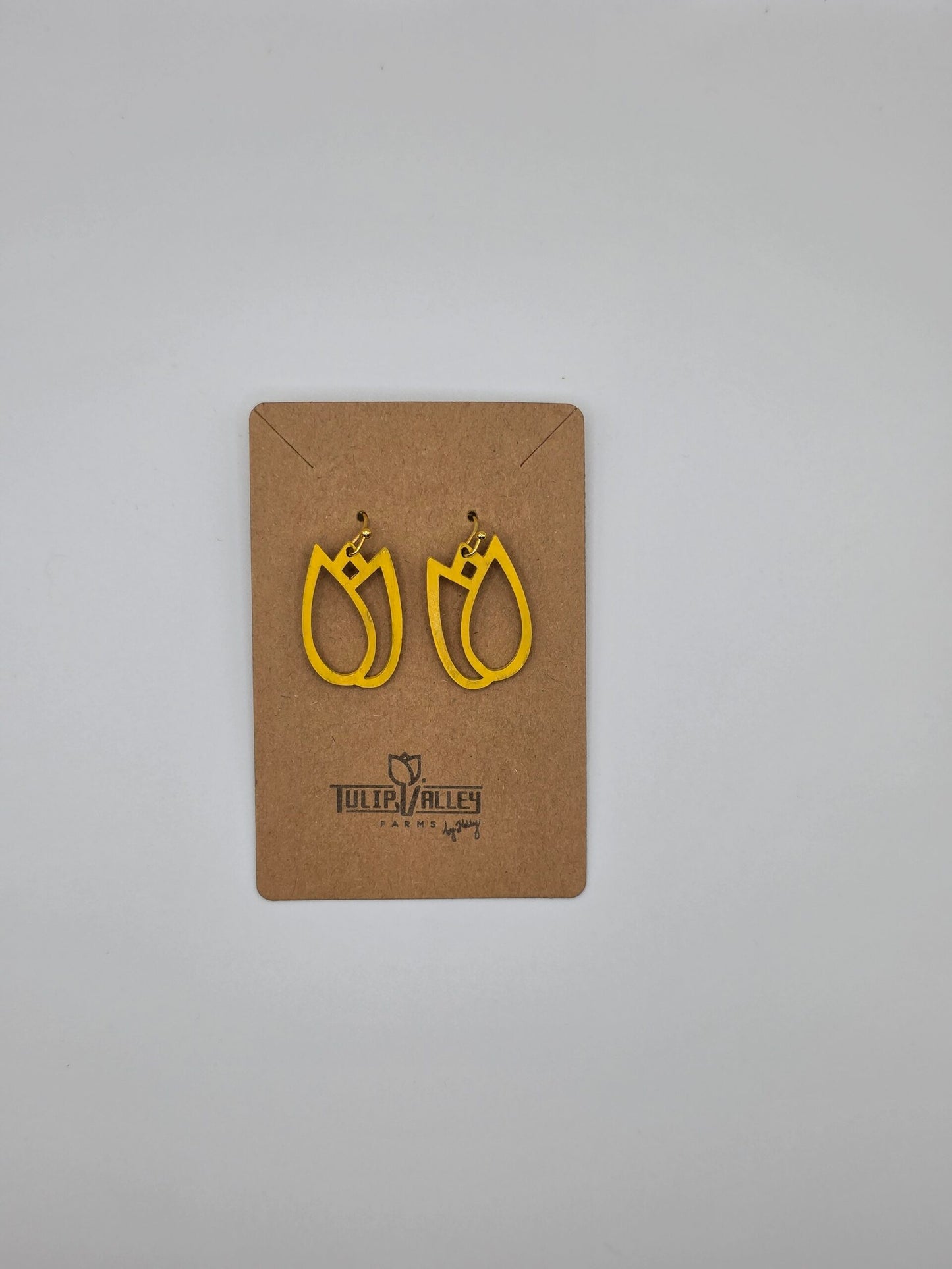 Yellow Tulip Earrings from Tulip Valley Farms