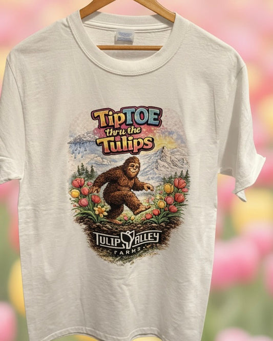 Bigfoot Tip Toe Thru the Tulips T-shirt
