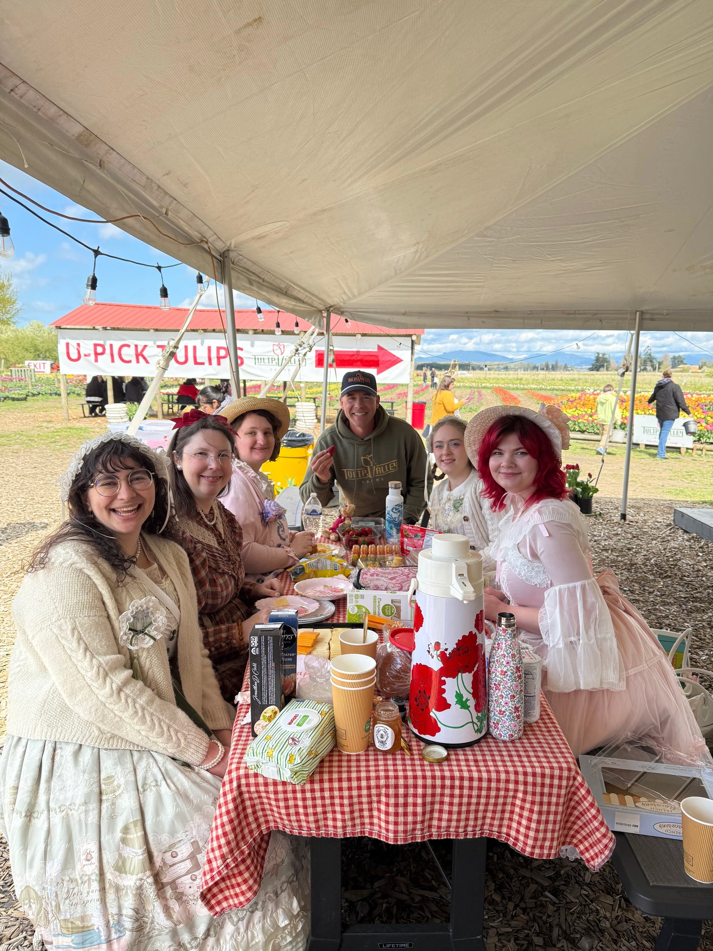 Group picnic at Tulip Valley Farms