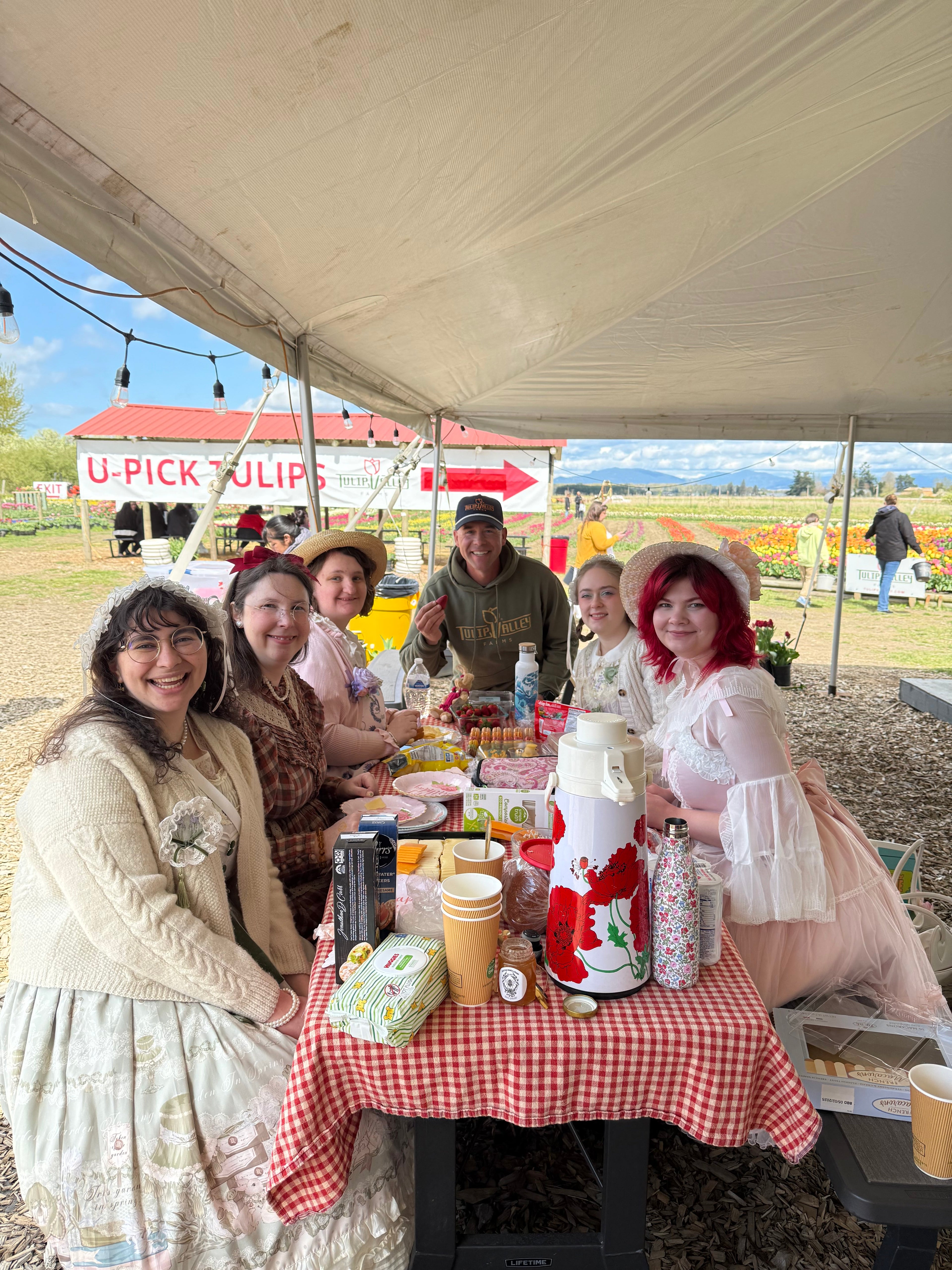 Group picnic at Tulip Valley Farms