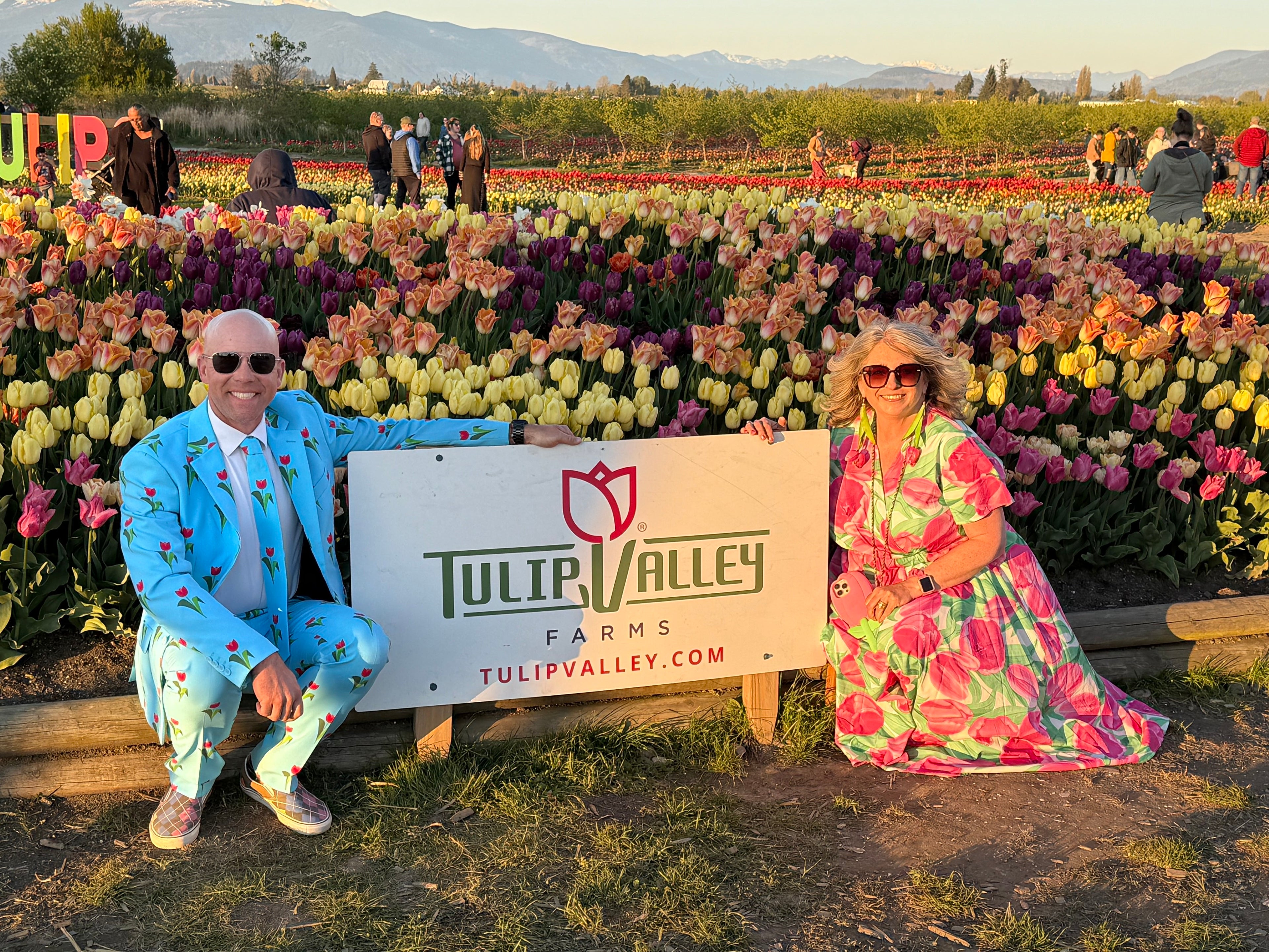 Tulip Valley Farms visitors in the field during Tulip Festival