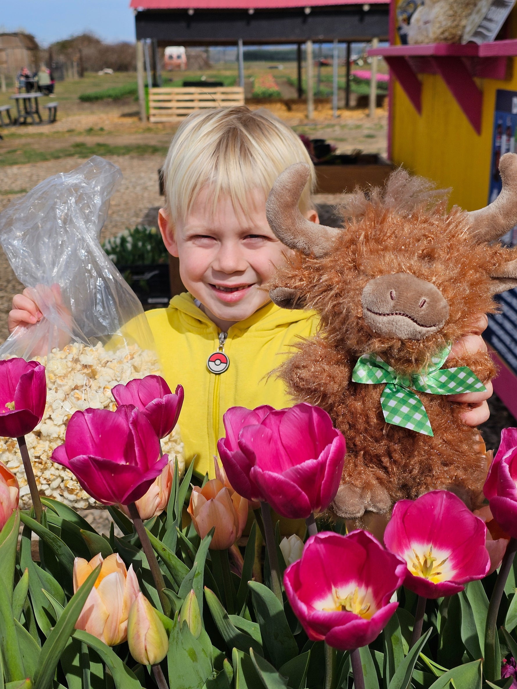 Children visiting at Tulip Valley Farms during Tulip Festival